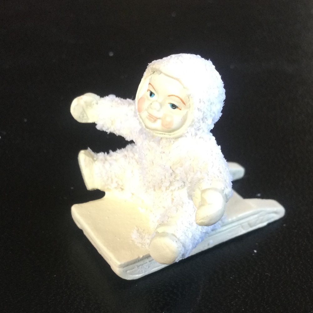 Vintage Snowbabies Miniatures “ Give Me A Push”